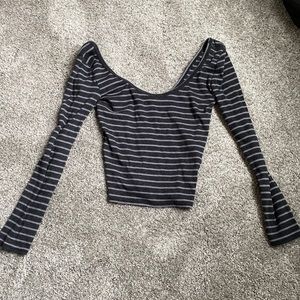 Grey and black striped shirt